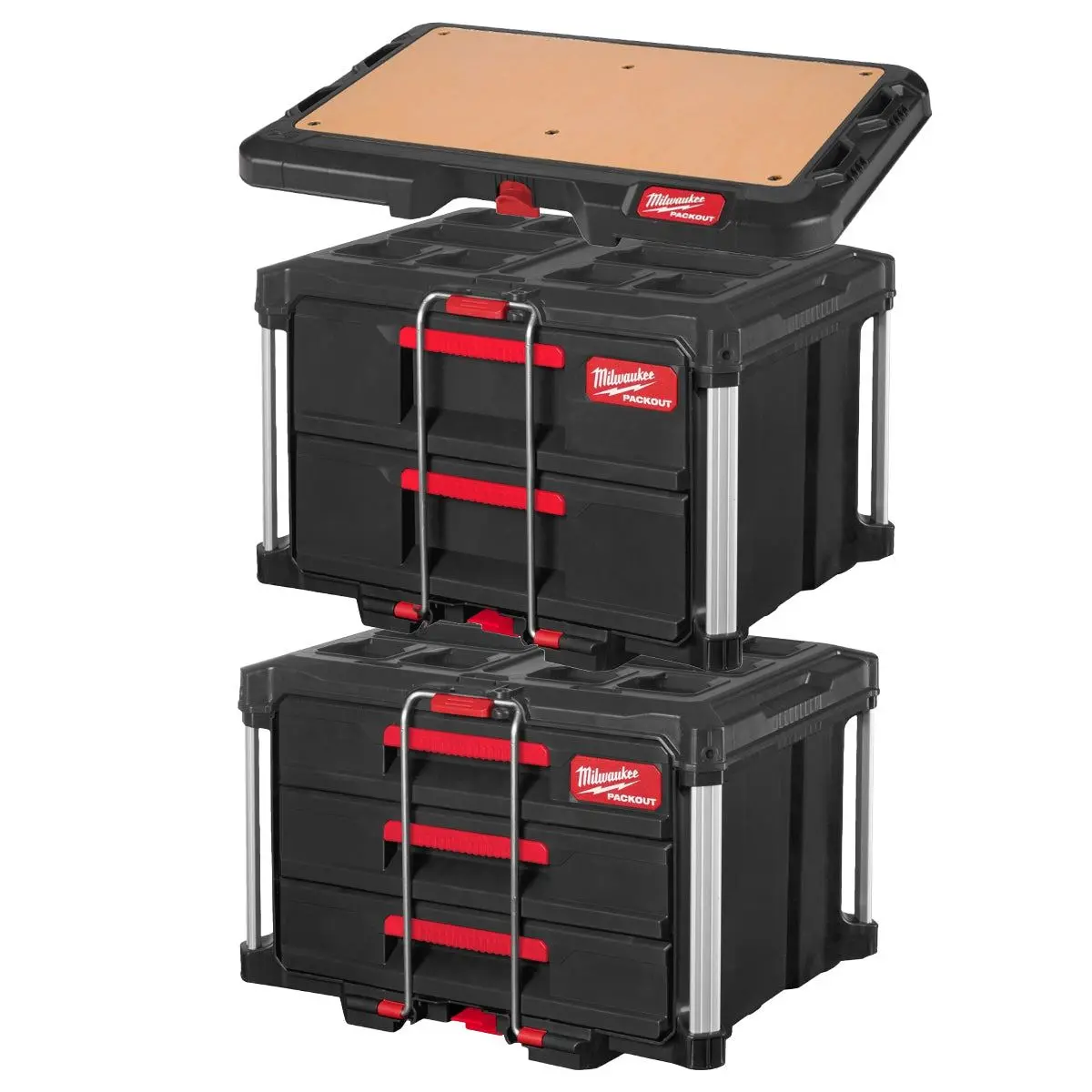 Milwaukee Packout 3 Drawer Tool Box With 2 Drawer Tool Box & Vice Mountable Top 1