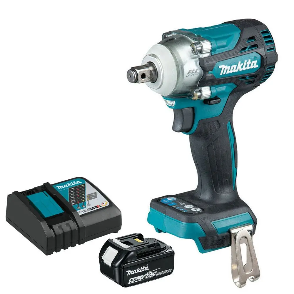 Makita Dtw300z 18V Lxt Brushless Impact Wrench With 1 X 5.0Ah Battery & Charger 1