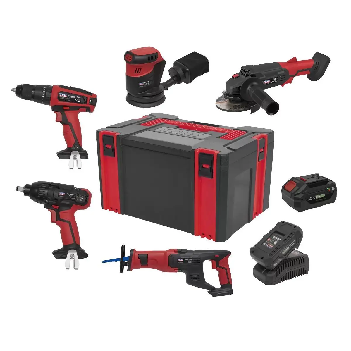 Sealey Cp20vcombo2 20V Cordless Combo 5Pc Kit With 2 Batteries & Charger 1
