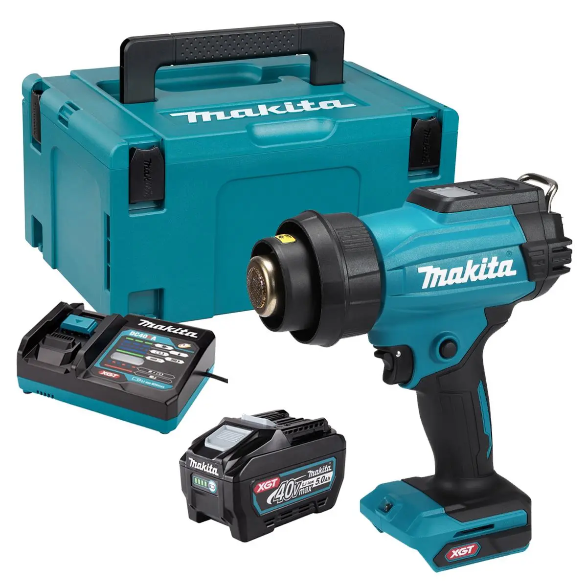 Makita Hg001gz02 40V Max Xgt Heat Gun With 1 X 5.0Ah Battery Charger & Case 1