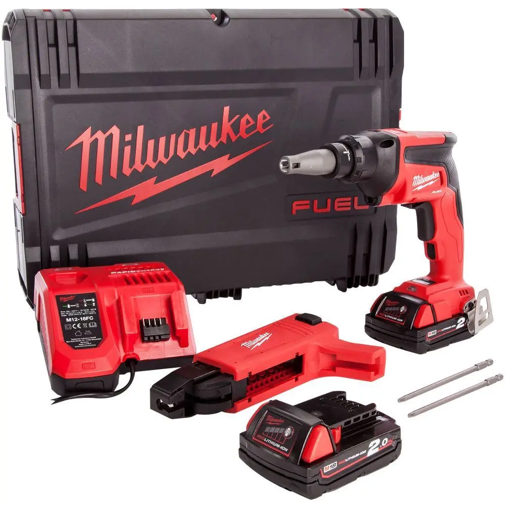 Milwaukee M18fsgc-202X 18V Fuel Brushless Screw Gun With 2 X 2.0Ah Battery Charger & Case 4933459200 1