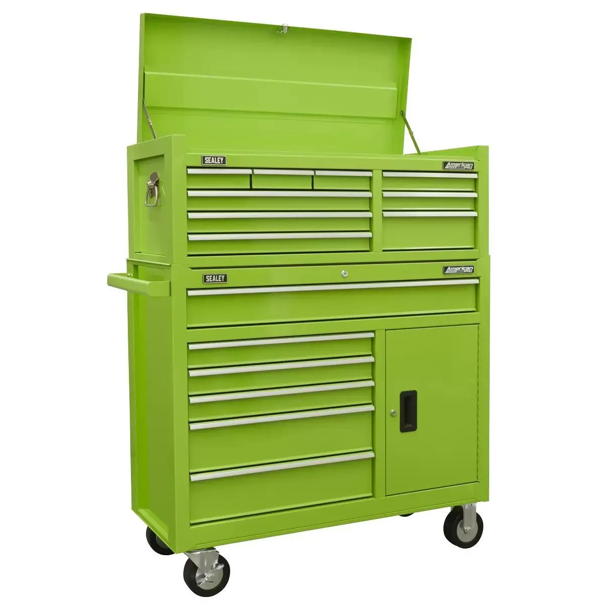 Sealey Ap41stackhv Top Chest & Roll Cab Combination 15 Drawer -Green 1