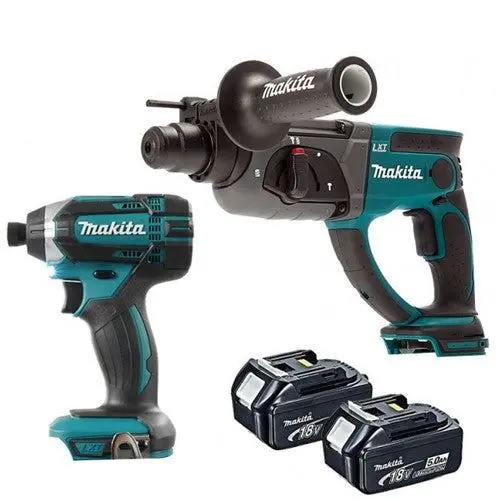 Makita 2 Piece 18V Kit Sds+ Hammer + Impact Driver + 2 X 5Ah Batteries 1