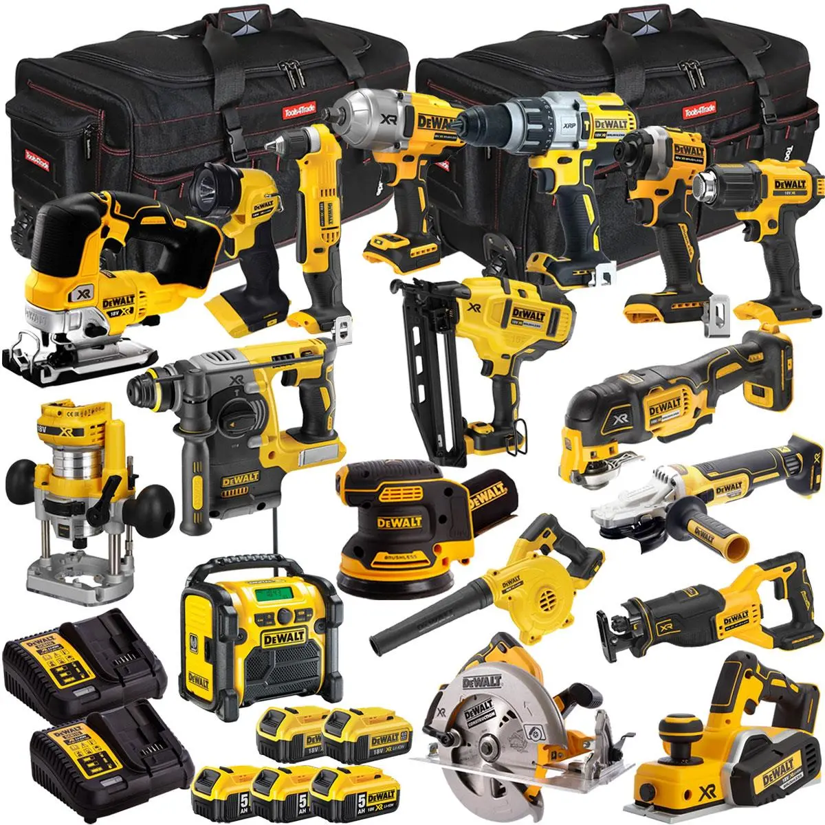 Dewalt 18V 18 Piece Combo Kit With 5 X Batteries & Charger T4tkit-1307 1