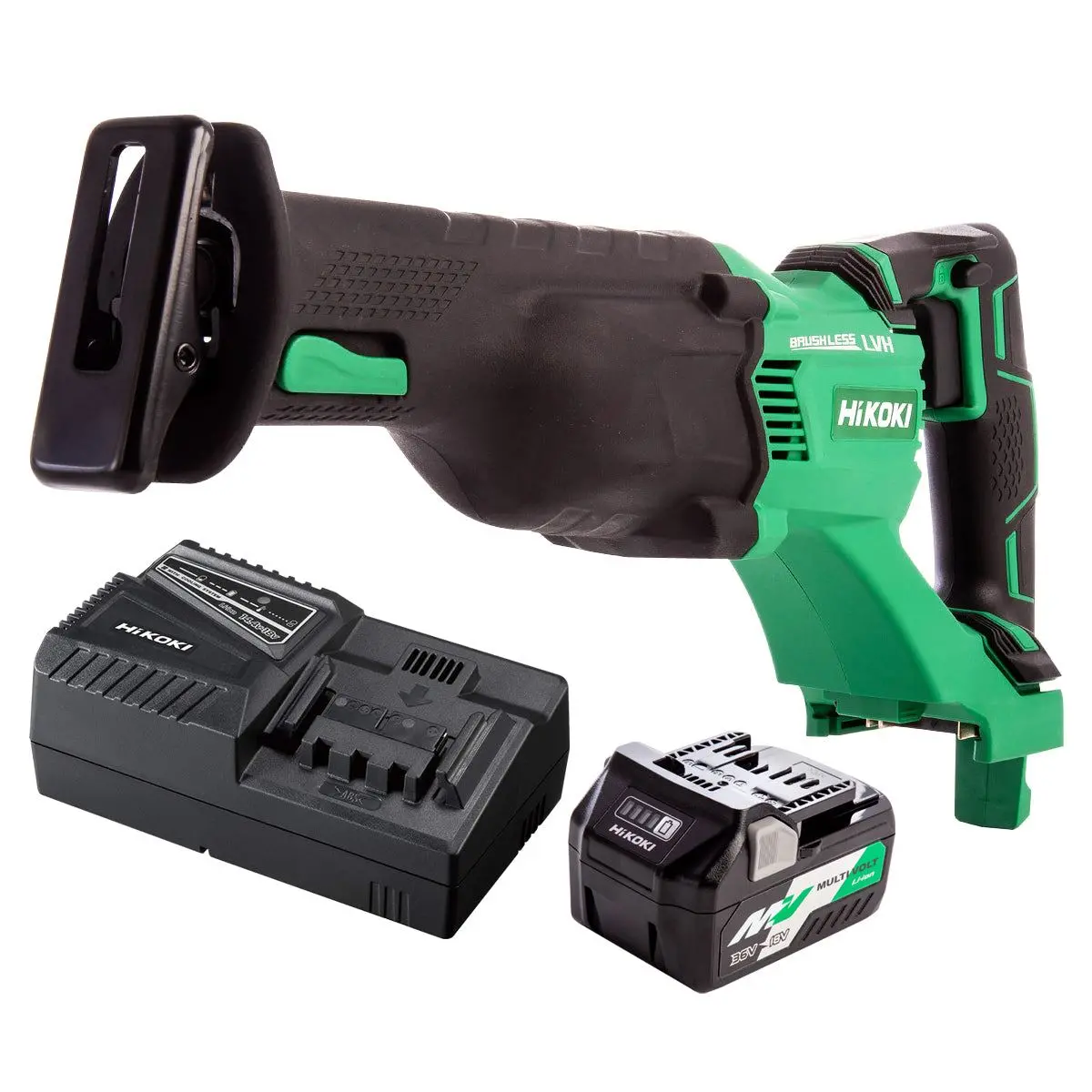 Hikoki Cr18dblj4z 18V Brushless Reciprocating Saw With 1 X 2.5Ah/5.0Ah Battery & Charger 1