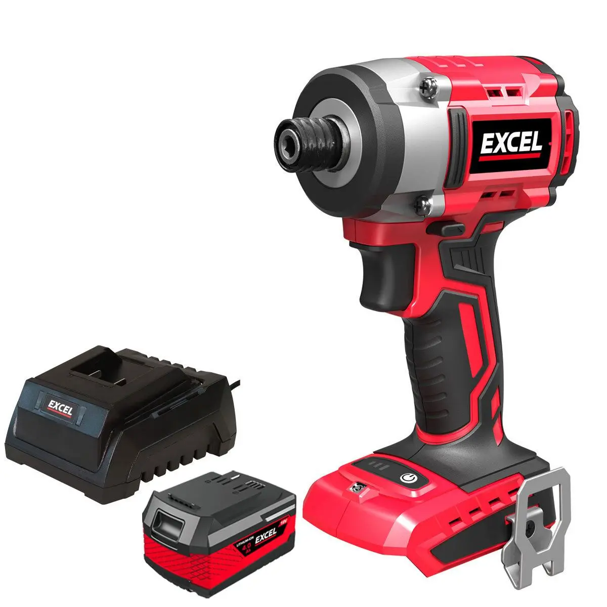 Excel 18V Cordless Brushless Impact Driver With 1 X 4.0Ah Battery & Charger 1