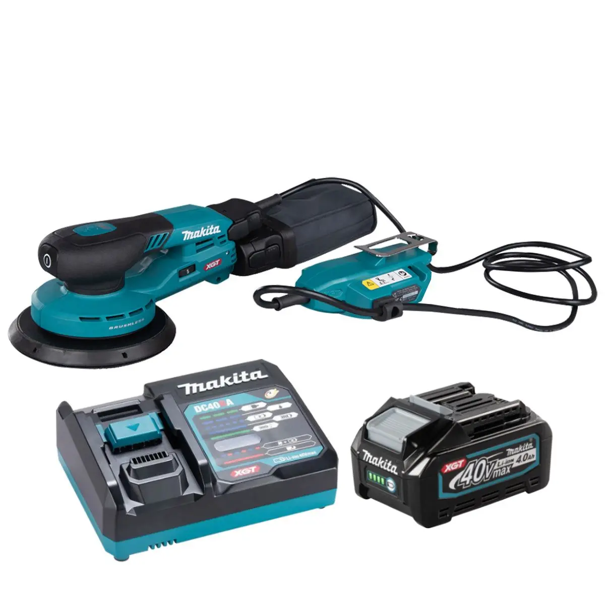 Makita Bo002cgz 40V Xgt 150Mm Brushless Random Orbit Sander With 1 X 4.0Ah Battery & Charger 1