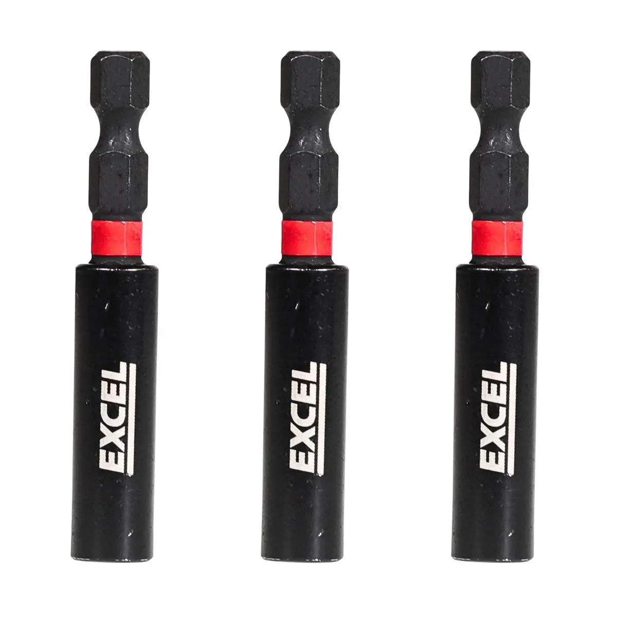 Excel 60Mm Magnetic Impact Bit Holder With Blister Card Pack Of 3 1