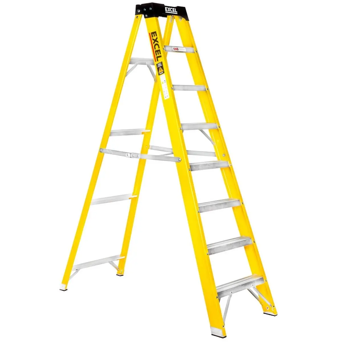 Excel Electricians Fibreglass Step Ladder 8 Tread 1.91M Heavy Duty 1