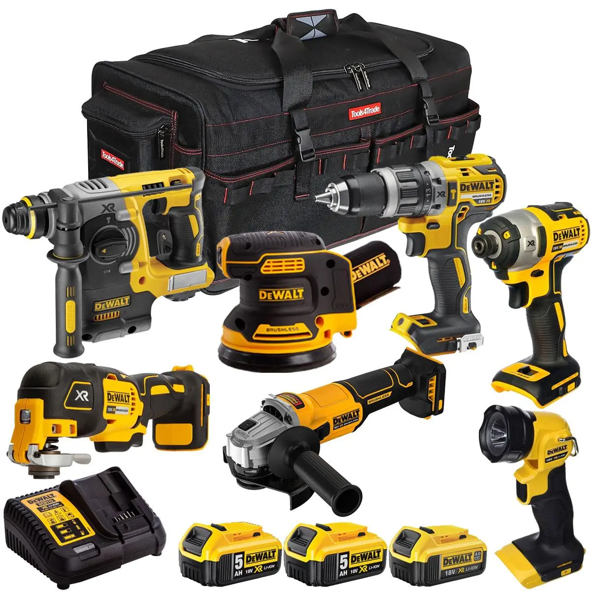 Dewalt 18V 7 Piece Combo Kit With 3 X Batteries & Charger T4tkit-2249 1