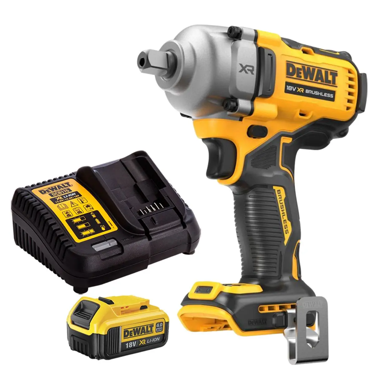 Dewalt Dcf892n 18V Brushless 1/2" Compact High Torque Wrench With 1 X 4.0Ah Battery & Charger 1