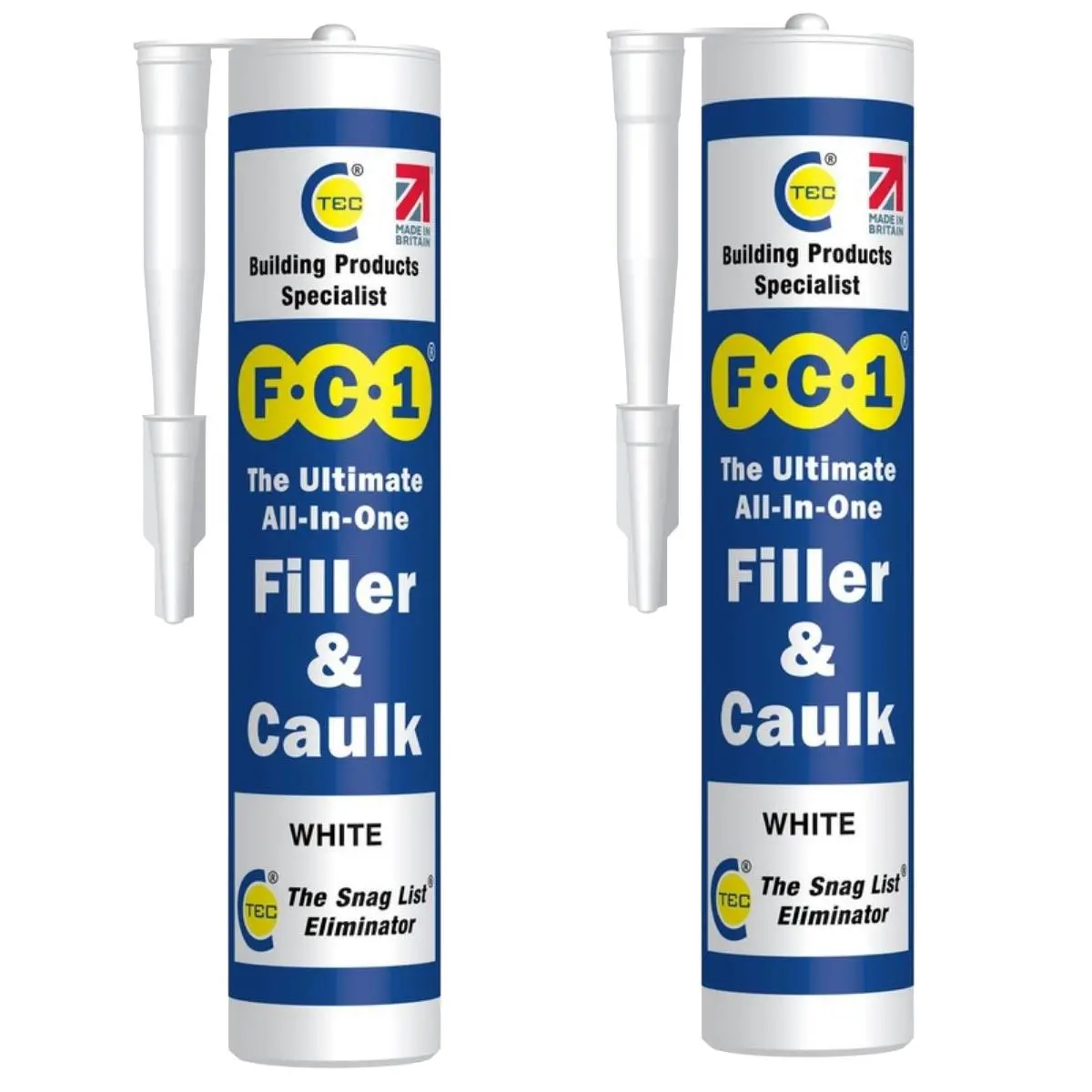C-Tec Fc1 310Ml Ultimate All-In-One Filler & Caulk White Pack Of 2 1