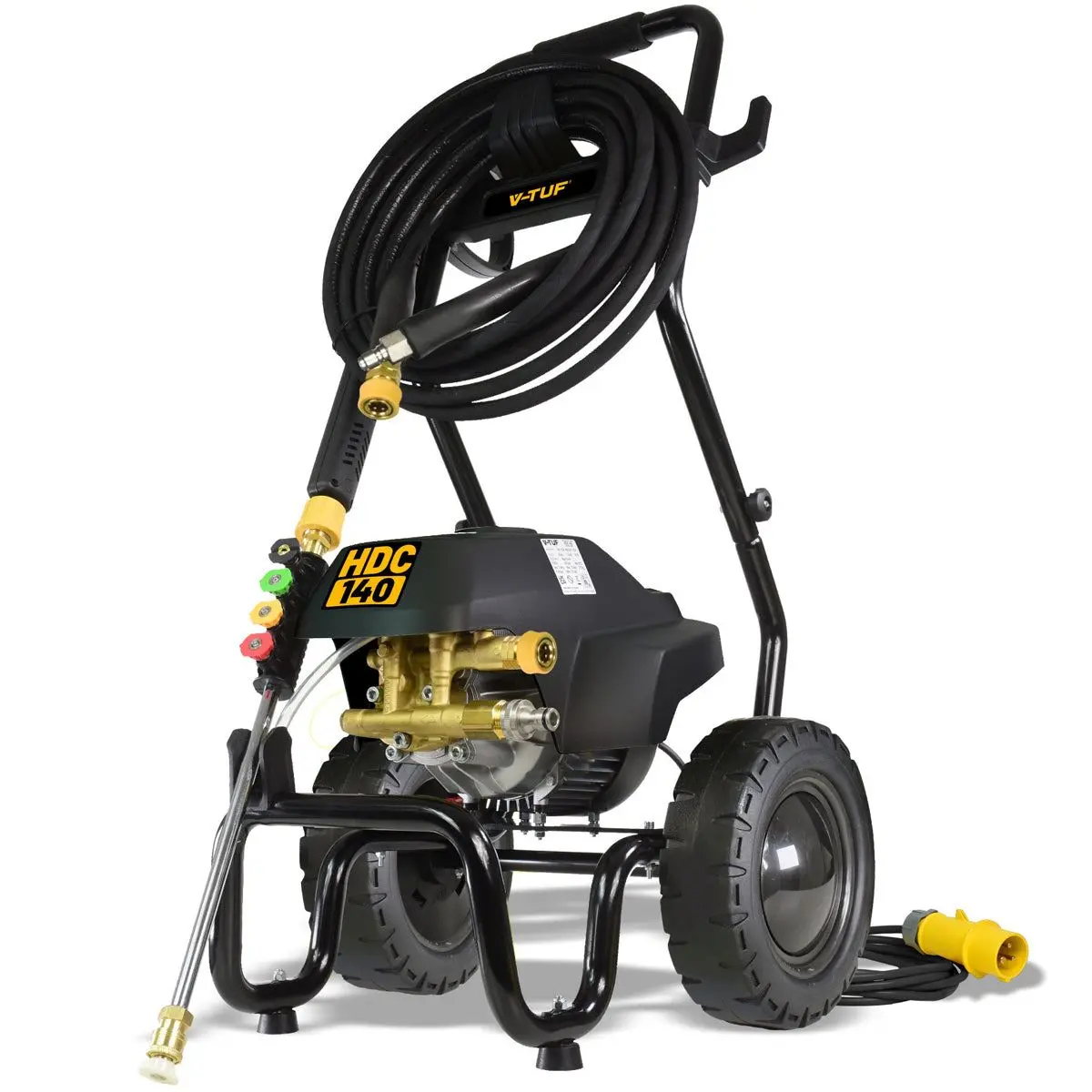 V-Tuf Hdc140-110V 8L/Min Professional Cold Electric Site Pressure Washer With Cage Frame 1750Psi & 100Bar 1