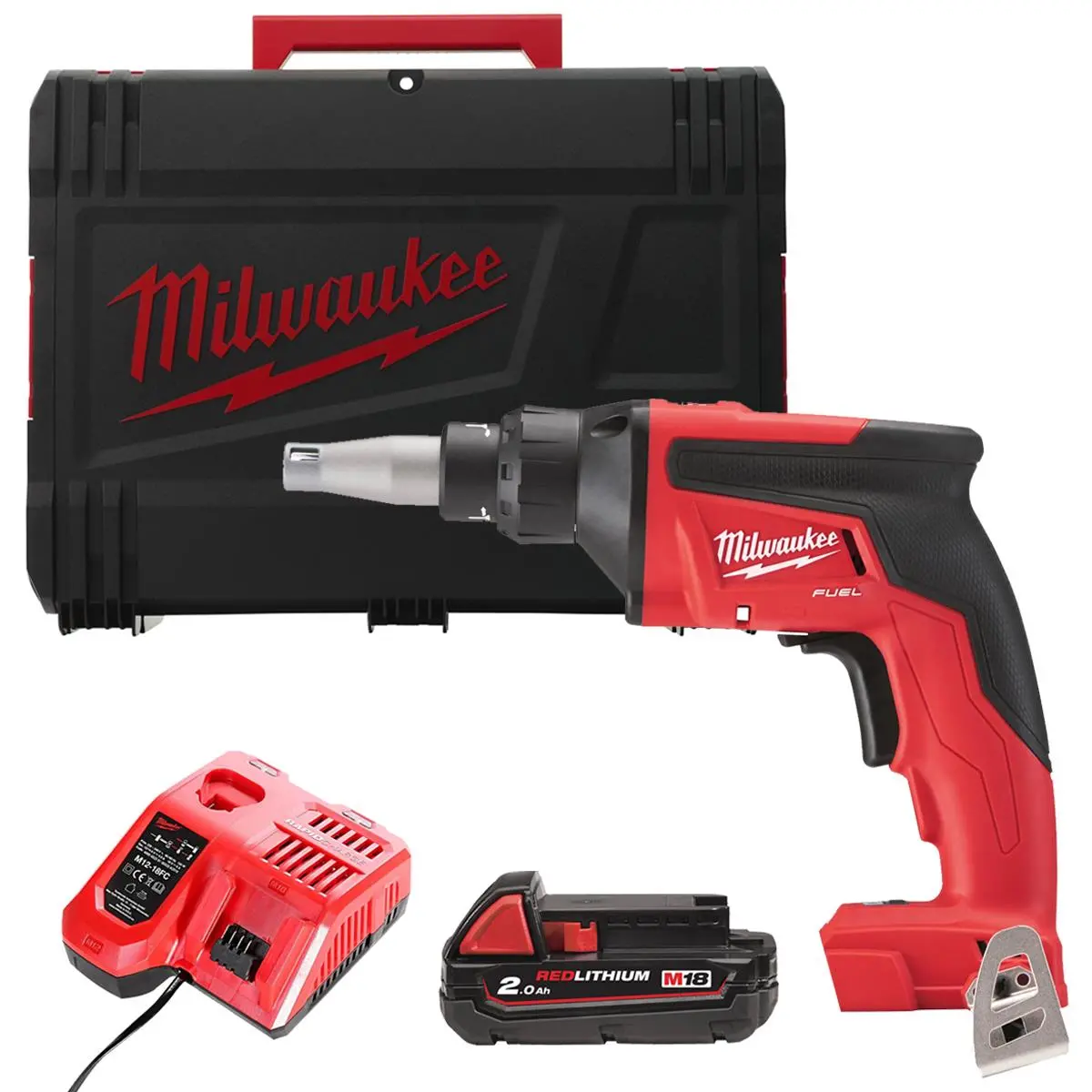 Milwaukee M18fsg-0X 18V Fuel Brushless Screw Gun With 1 X 2.0Ah Battery Charger & Case 1