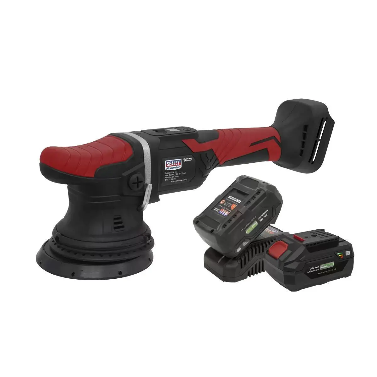 Sealey Cp20vopkit2 20V Orbital Polisher 125Mm Kit With 2 Batteries & Charger 2