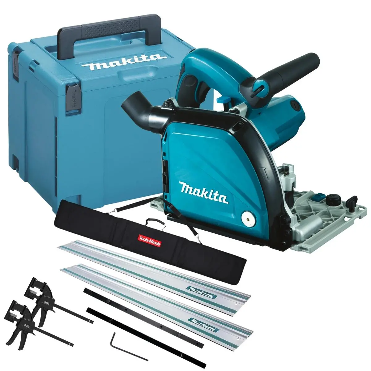 Makita Ca5000xj/1 Aluminium Groove Cutter In Case 110V With 2 X 1.5M Guide Rail, Connector, Bag & Clamp 1
