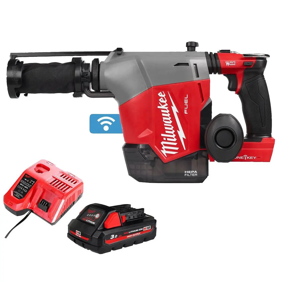 Milwaukee M18fhafoh16-0 18V Brushless Sds+ Hammer Drill With 1 X 3.0Ah Battery & Charger 1