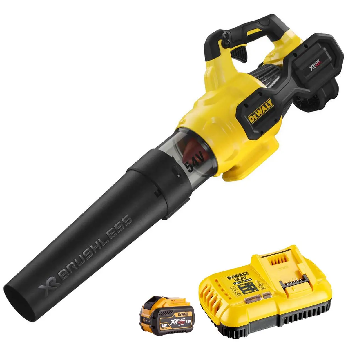 Dewalt Dcmba572x1-Gb 54V Xr Flexvolt Brushless Axial Blower With 1 X 9.0Ah Battery & Charger 1