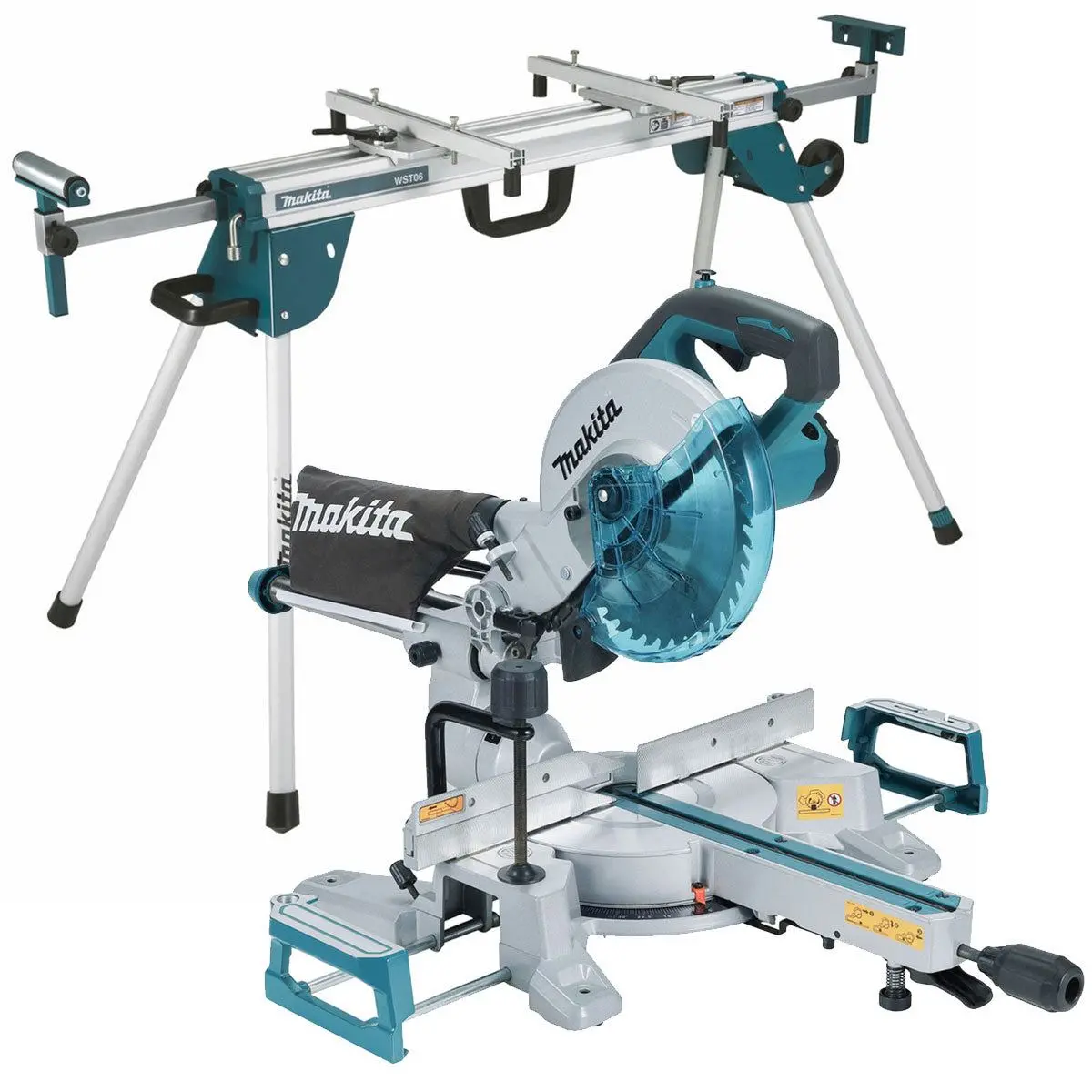 Makita Ls0816f/1 216Mm Slide Compound Mitre Saw 110V With Folding Leg Stand 1