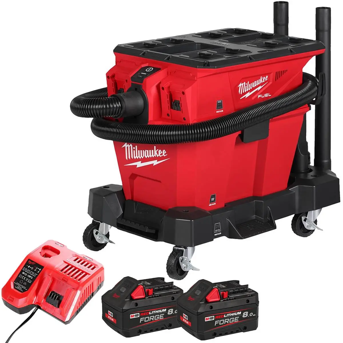 Milwaukee M18f2vc23lg2-0 36V Brushless Wet & Dry Vacuum Cleaner With 2 X 8.0Ah Battery & Charger 1
