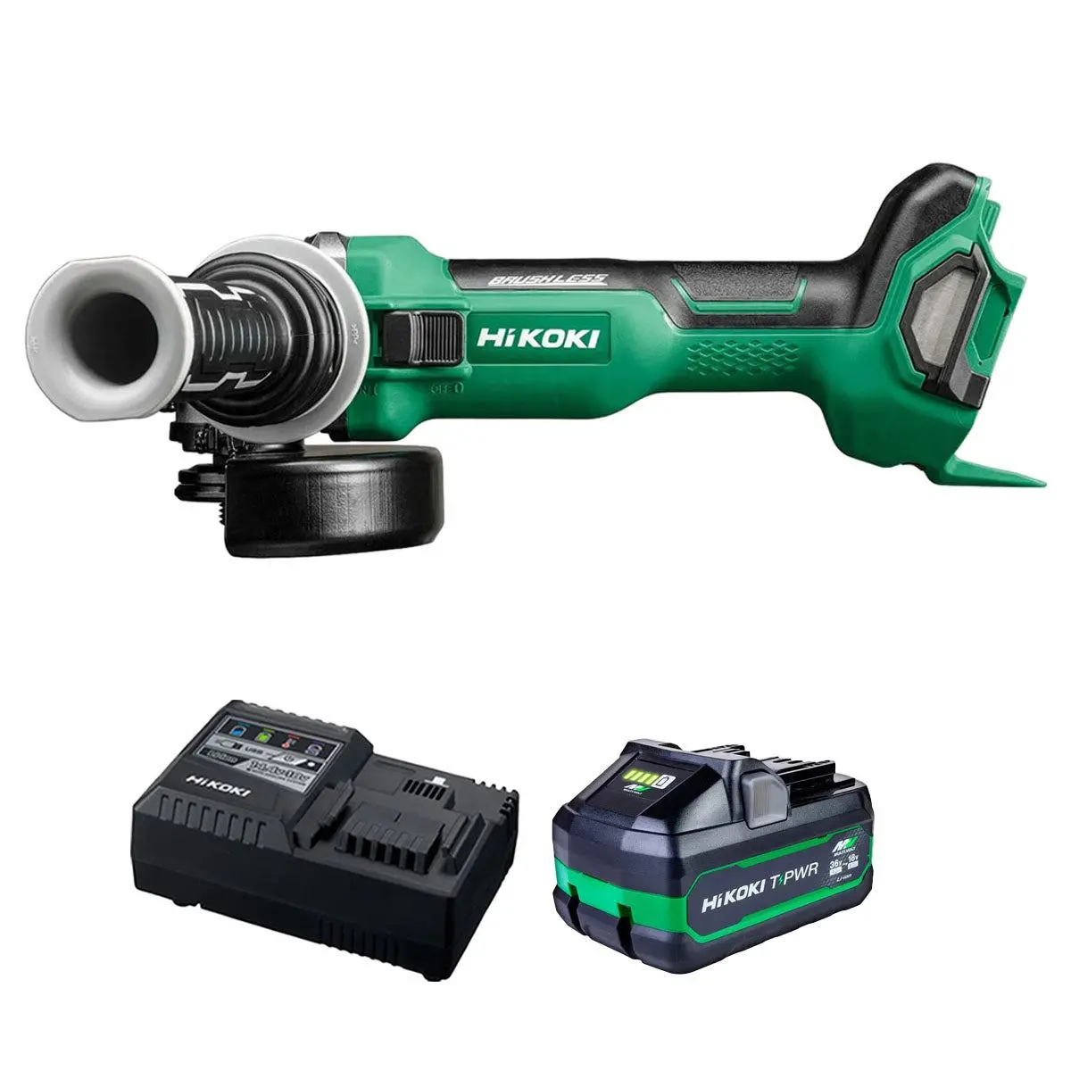 Hikoki G1812daw4z 18V Brushless Angle Grinder With 1 X 4.0Ah/8.0Ah Battery & Charger 1