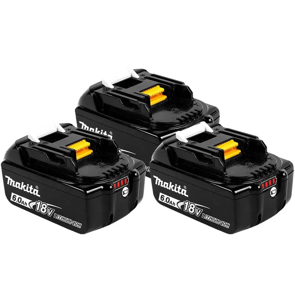 Makita Bl1860b X 3 18V Lxt Li-Ion 6.0Ah Genuine Battery 197422-4 Pack Of 3 1
