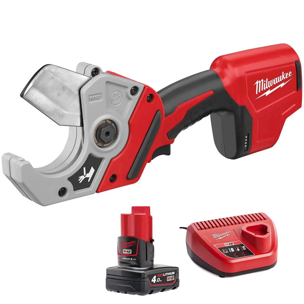 Milwaukee C12ppc-0 12V Pvc Pipe Cutter With 1 X 4.0Ah Battery & Charger 1
