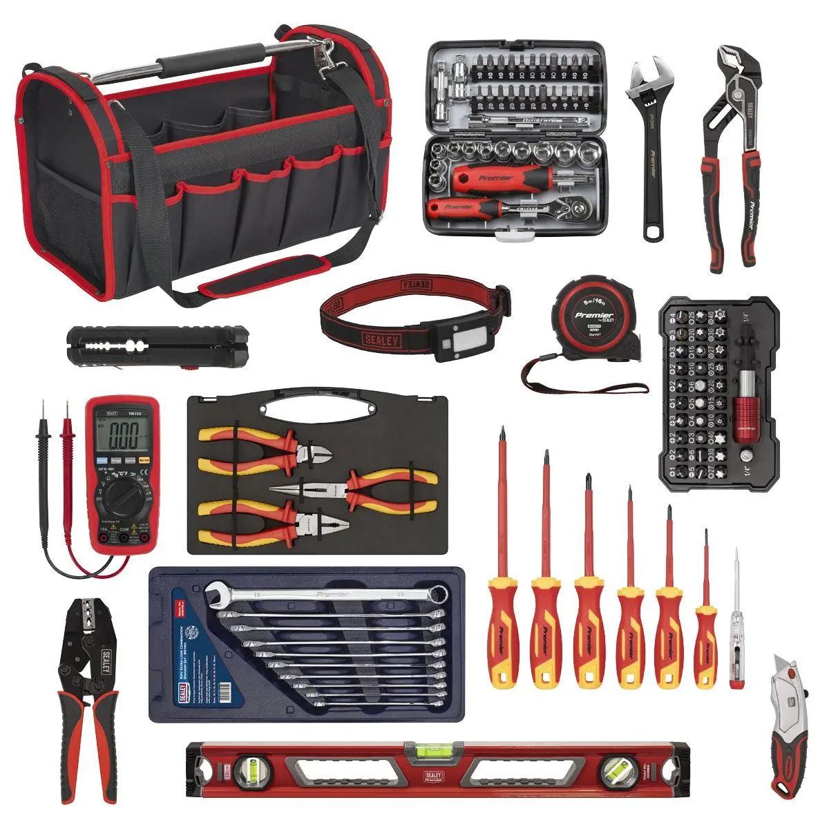 Sealey Ap505kit Electrician's Tool Kit 100Pc Complete Professional Set With Storage Case 1