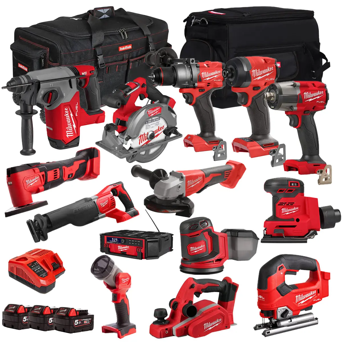 Milwaukee 18V 14 Piece Combo Kit With 3 X 5.0Ah Battery & Charger T4tkit-32221 1