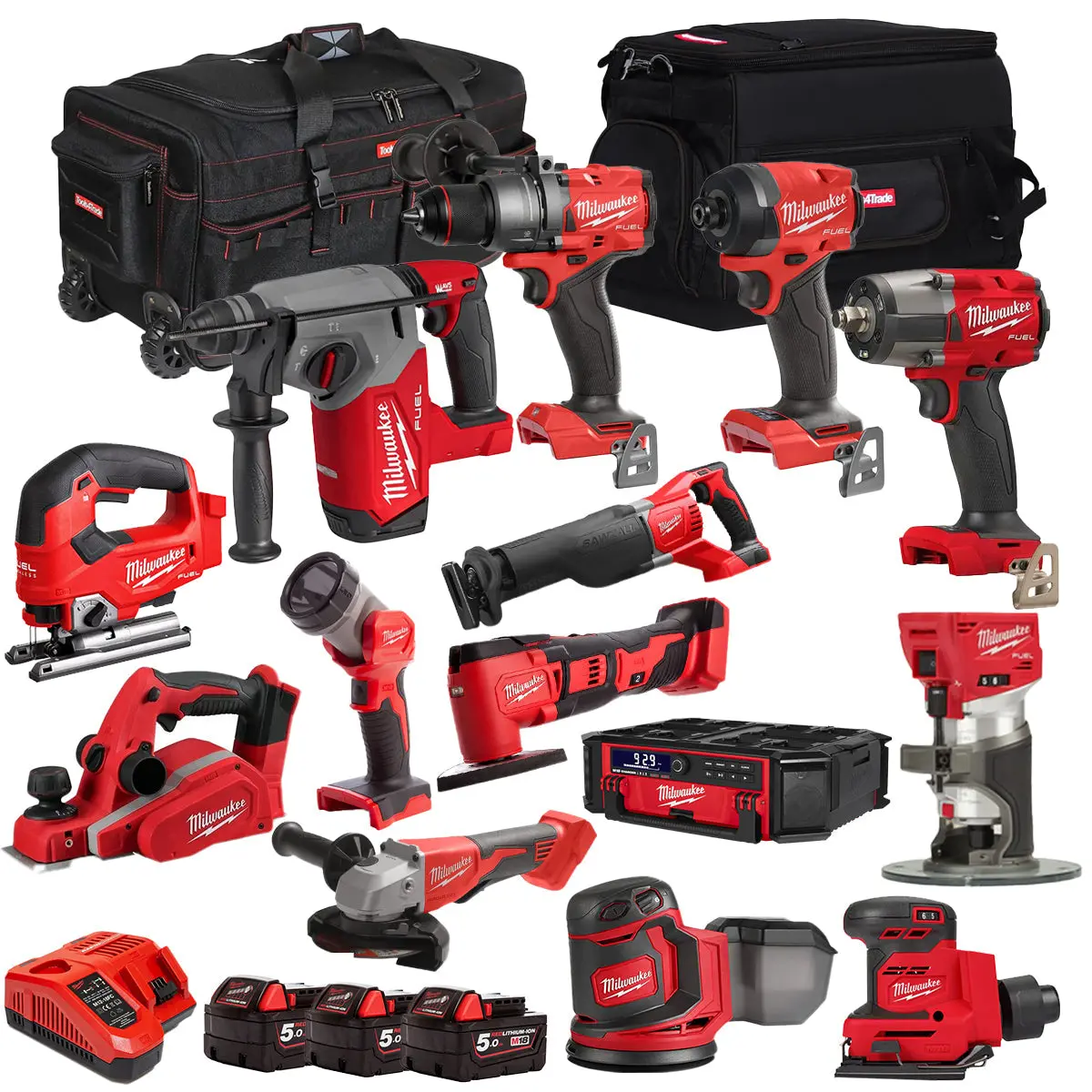 Milwaukee 18V 14 Piece Combo Kit With 3 X 5.0Ah Battery & Charger T4tkit-32222 1