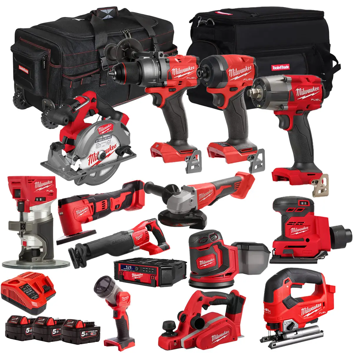 Milwaukee 18V 14 Piece Combo Kit With 3 X 5.0Ah Battery & Charger T4tkit-32223 1