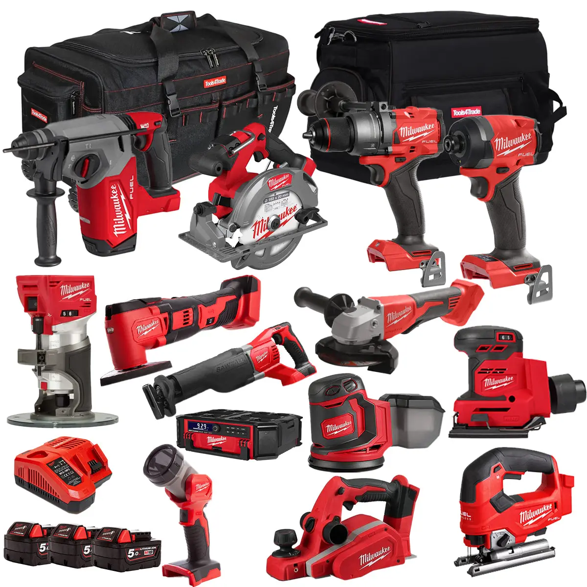 Milwaukee 18V 14 Piece Combo Kit With 3 X 5.0Ah Battery & Charger T4tkit-32224 1