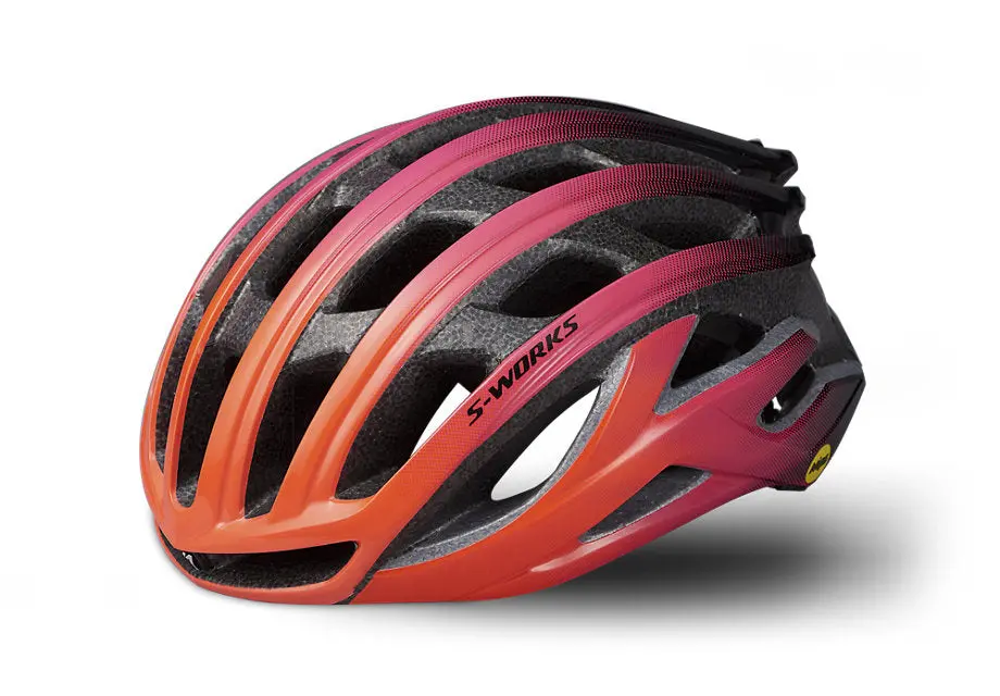 S-Works Prevail 2, Angi + Mips Road Helmet Acid Lava/ Purple, Size S 1