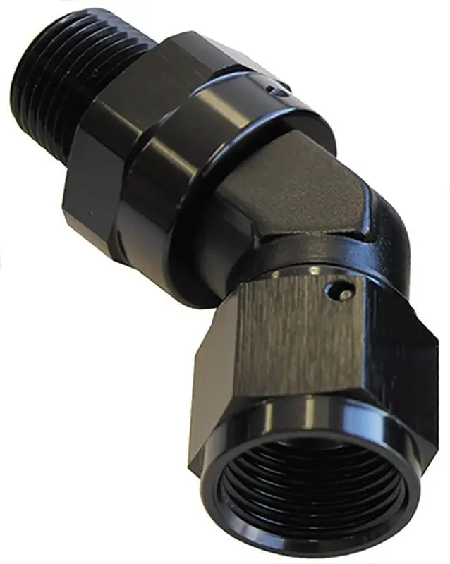 Af919-12-08Blk 45° Npt-To-An Swivel Adapter: 1/2" Npt To -12An 1