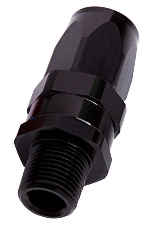 1/2" Npt Male Taper Swivel Straight Hose Fitting With -8An Adapter (Af830-08-08Blk) 1