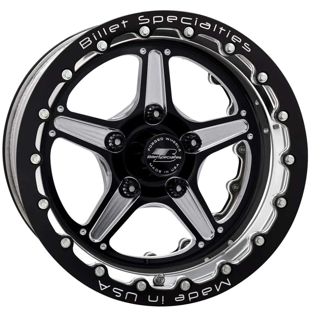 Billet Specialties Street Lite Black Double Beadlock Wheel - 23X5.12In, 6X5.45In Bolt Pattern 1